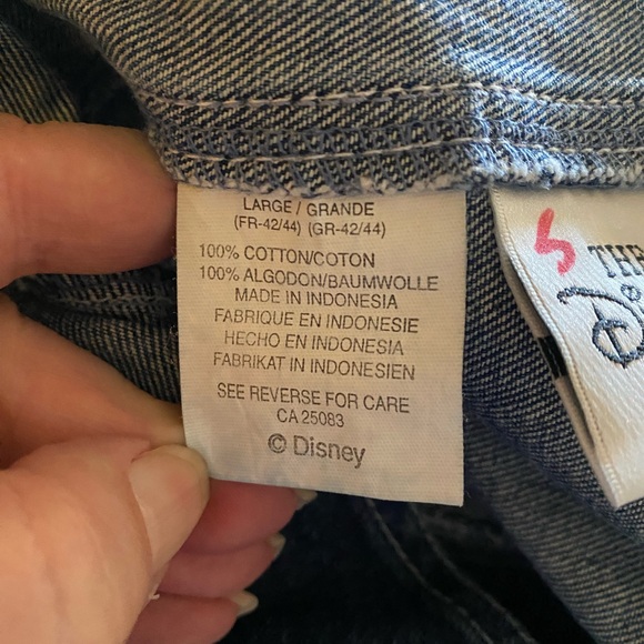 Vintage Disney Store L Shortalls Jeans Shorts Overalls Large Winnie Pooh Eeyore - Picture 7 of 8